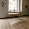 Bureaux En Bois|Tradition Bureau pieds galbés bois hévéa 150cm
