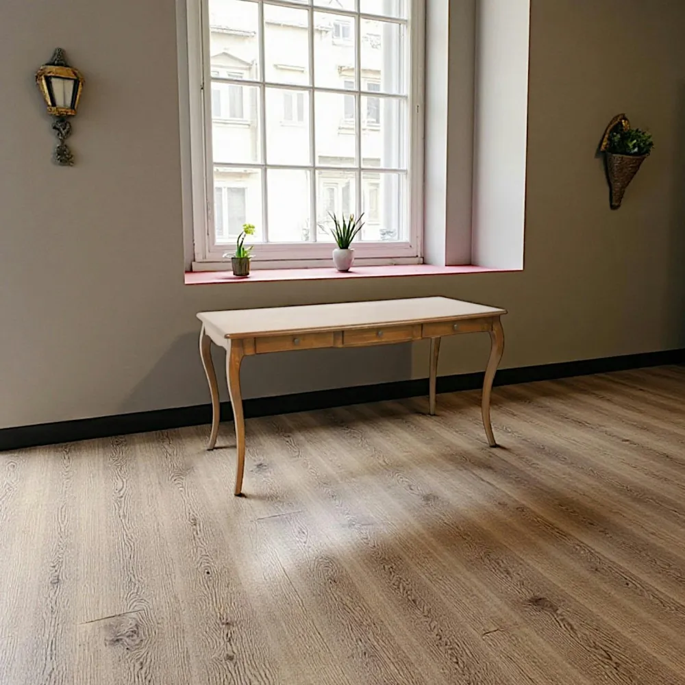 Bureaux En Bois|Tradition Bureau pieds galbés bois hévéa 150cm