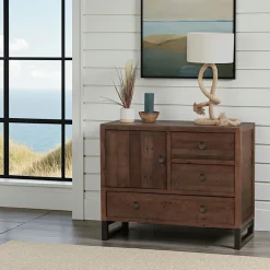 Caissons De Bureau|SAMOA Caisson de bureau en bois brun recyclé 2 tiroirs