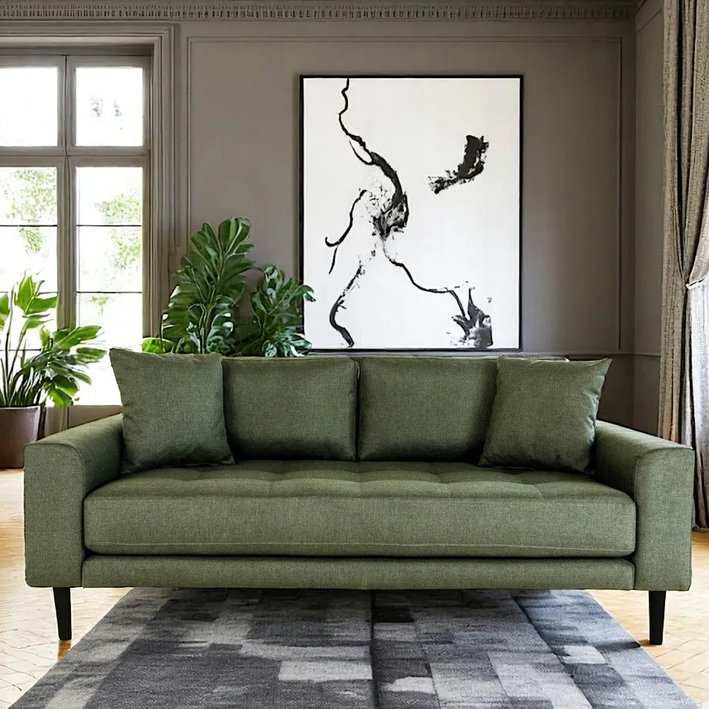 Canapés En Tissu|AMSTERDAM Canapé 2 places 1/2 bleu nuit - velours,