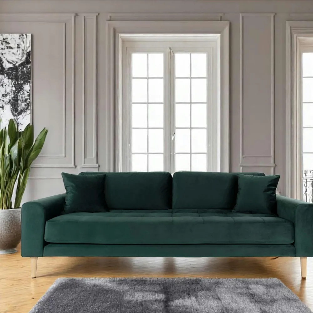 Canapés En Tissu|AMSTERDAM Canapé 2 places 1/2 bleu nuit - velours,