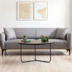 Canapés En Tissu|VILNIUS Canapé 3 places anthracite avec couture décorative