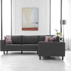 Canapés 2 Places|Canapés En Tissu|CORTONA Canapé 2 places anthracite - pieds droits