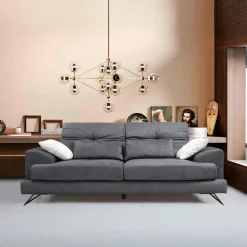 Canapés En Tissu|MILO Canapé 2 places anthracite avec dossier inclinable