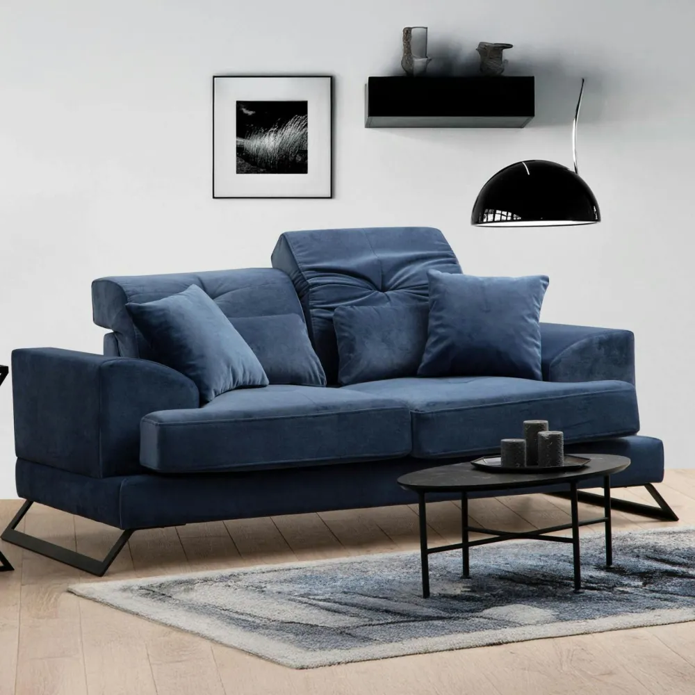 Canapés 3 Places|Canapés En Tissu|MILO Canapé 3 places anthracite avec dossier inclinable