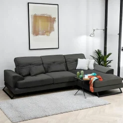 Canapés 3 Places|Canapés En Tissu|MILO Canapé 3 places anthracite avec dossier inclinable