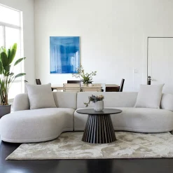 Canapés D'Angle|Canapés En Tissu|BERLIN Canapé 4 places arrondi - marron, méridienne droite