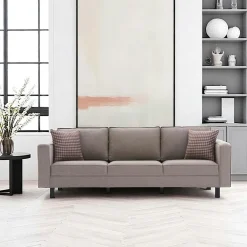 Canapés 3 Places|Canapés En Tissu|CORTONA Canapé 3 places beige - pieds droits