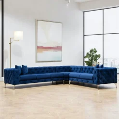 Canapés En Tissu|DOVER Canapé 2 places beige en velours capitonné