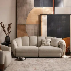 Canapés En Tissu|Canapés 3 Places|HANOI Canapé 2 places blanc beige en tissu