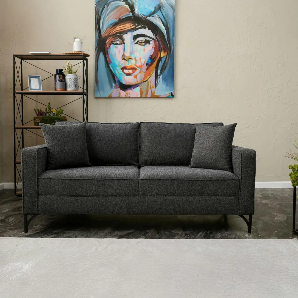 Canapés En Tissu|NEOLIA Canapé 2 places blanc crème moderne, pieds dorés