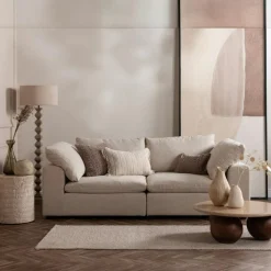 Canapés 3 Places|Canapés En Tissu|GIULIA Canapé 2 places blanc écru