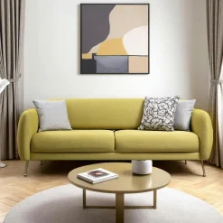 Canapés Convertibles|Canapés 3 Places|PAIMPOL Canapé 3 places gris - lit d'appoint, pieds métal