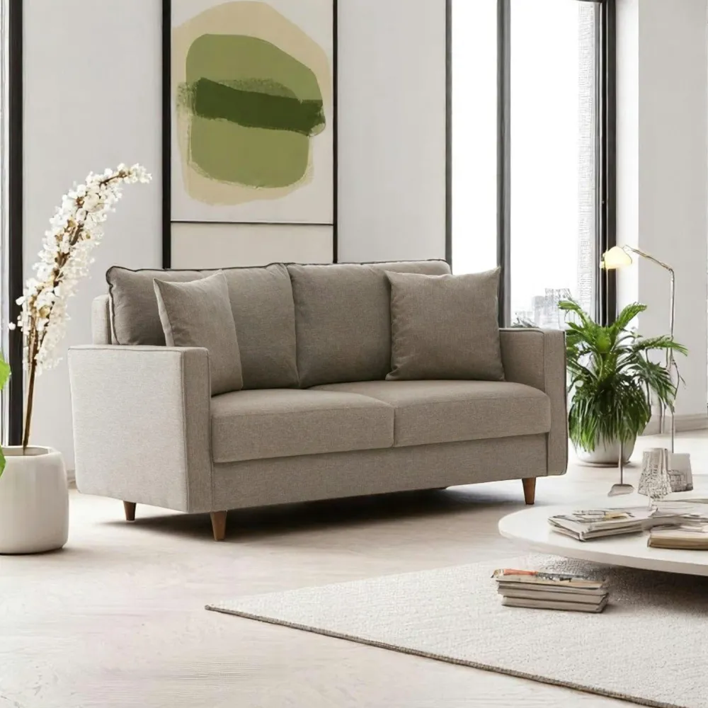 Canapés 2 Places|Canapés En Tissu|COMO Canapé 2 places gris anthracite - dossier haut