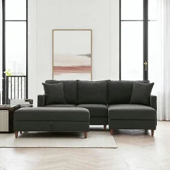 Canapés 2 Places|Canapés En Tissu|COMO Canapé 2 places gris anthracite - dossier haut