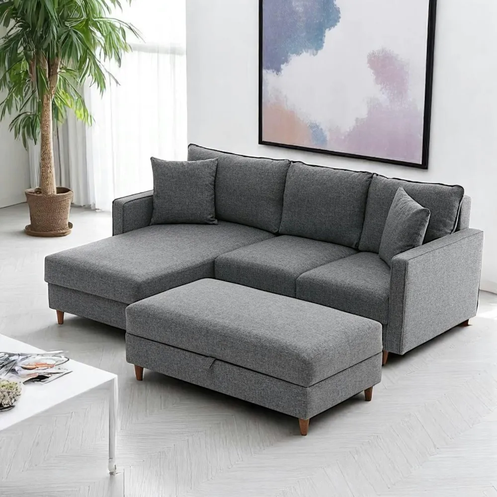 Canapés 2 Places|Canapés En Tissu|COMO Canapé 2 places gris anthracite - dossier haut