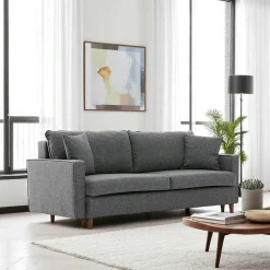 Canapés 2 Places|Canapés En Tissu|COMO Canapé 2 places gris anthracite - dossier haut