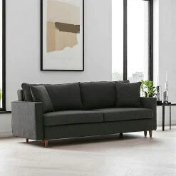 Canapés 2 Places|Canapés En Tissu|COMO Canapé 2 places gris anthracite - dossier haut