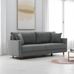 Canapés 2 Places|Canapés En Tissu|COMO Canapé 2 places gris anthracite - dossier haut