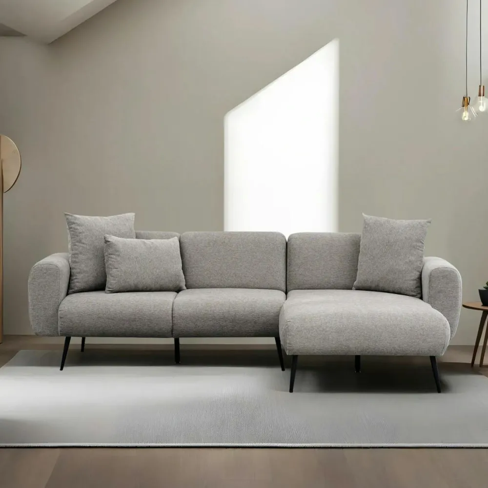 Canapés En Tissu|YOKOH Canapé 2 places gris anthracite, pieds métal noir