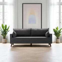 Canapés En Tissu|Canapés 3 Places|SPLIT Canapé 3 places gris anthracite - dos droit