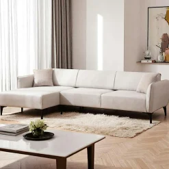 Canapés En Tissu|Canapés 2 Places|VILNIUS Canapé 2 places gris clair - couture déco