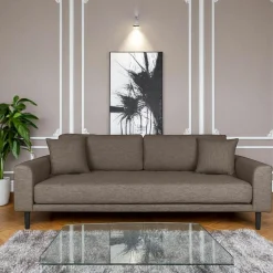 Canapés En Tissu|Canapés 3 Places|AMSTERDAM Canapé 3 places gris clair - 210 cm