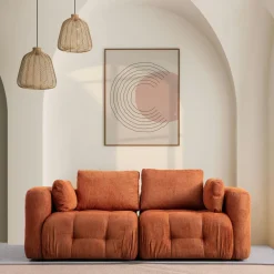 Canapés En Tissu|BARI Canapé 2 places modulable beige, forme organique