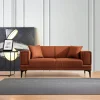Canapés En Tissu|LUCCA Canapé 2 places rouille, accoudoirs matelassés 170 cm
