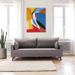 Canapés En Tissu|Canapés 3 Places|SPLIT Canapé 3 places taupe - dos droit