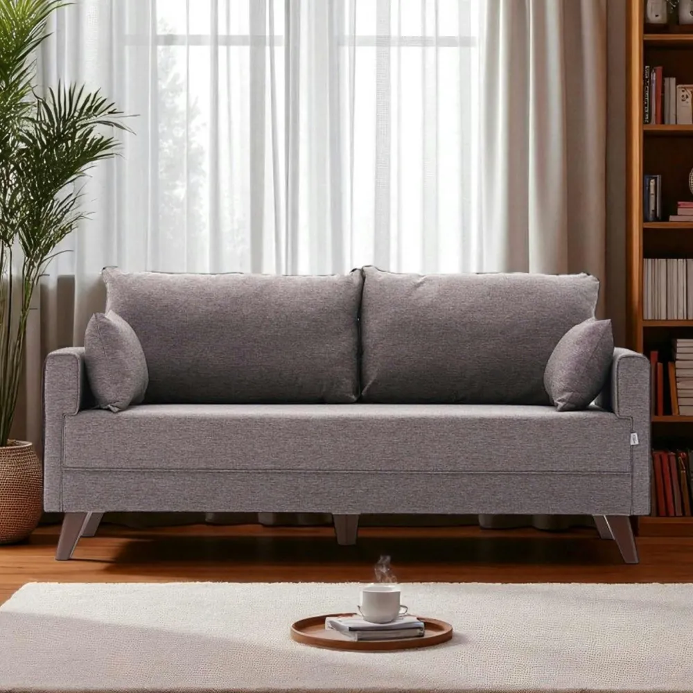 Canapés Marron|Canapés 2 Places|SPLIT Canapé 2 places taupe clair - dos droit