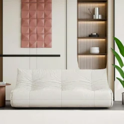 Canapés En Tissu|ARVEN Canapé 2 places velours bleu nuit plissé 145 cm