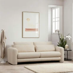 Canapés En Tissu|LUCCA Canapé 2 places vert velours côtelé, lignes arrondies