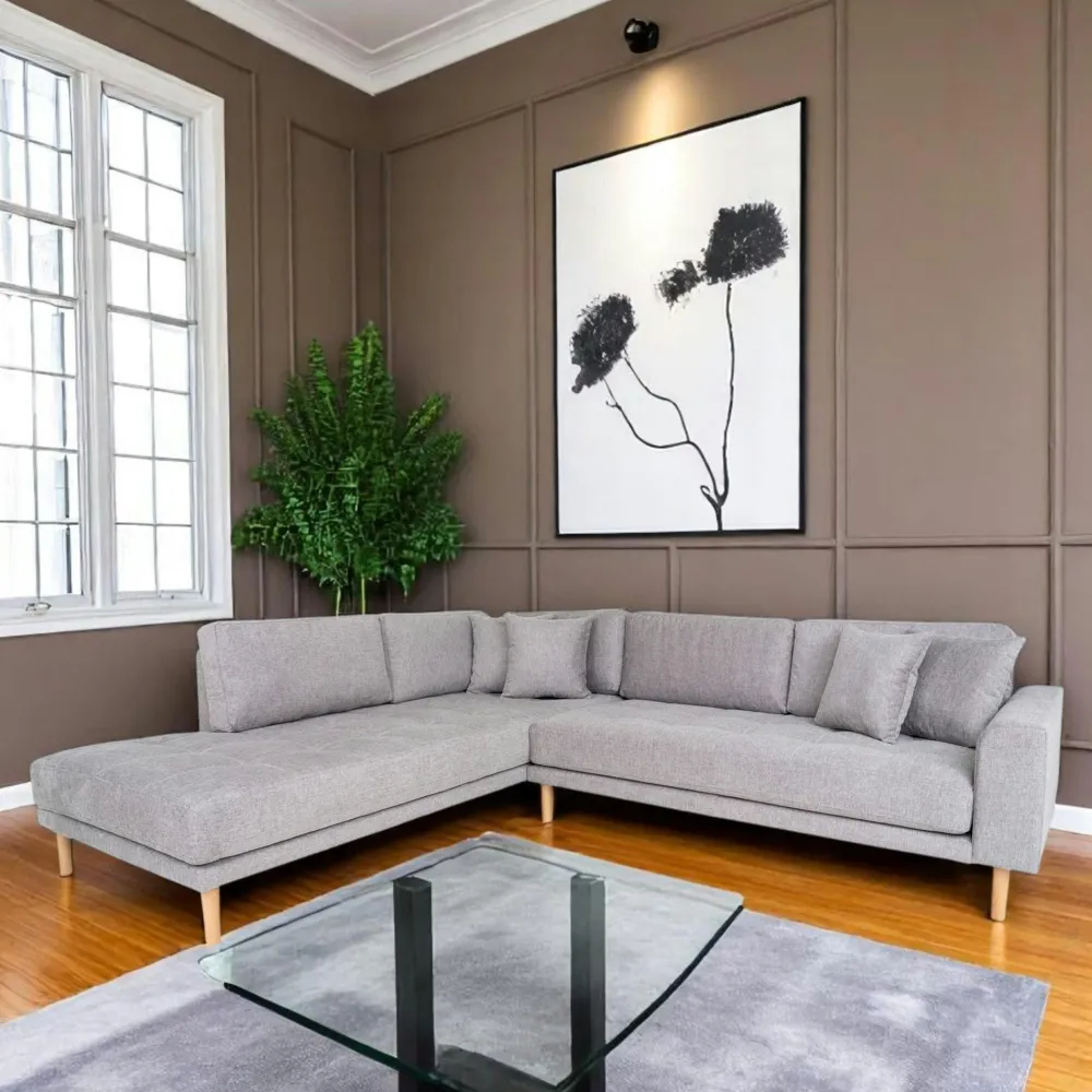 Canapés 3 Places|Canapés D'Angle|AMSTERDAM Canapé d'angle beige sable - côté droit, 290 cm