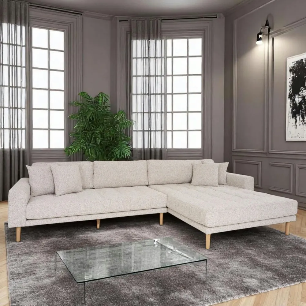 Canapés 3 Places|Canapés D'Angle|AMSTERDAM Canapé d'angle beige sable - côté droit, 290 cm