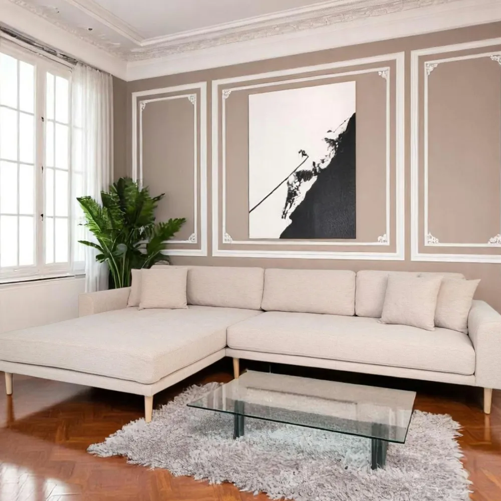 Canapés 3 Places|Canapés D'Angle|AMSTERDAM Canapé d'angle beige sable - côté gauche, 290 cm