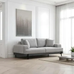 Canapés D'Angle|Canapés 3 Places|TROPEA Canapé d'angle blanc - accoudoirs larges, côté gauche