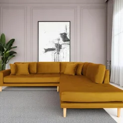 Canapés 3 Places|Canapés D'Angle|AMSTERDAM Canapé d'angle bleu nuit - côté droit, 257 cm