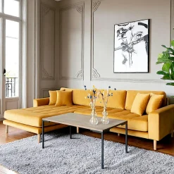 Canapés 3 Places|Canapés D'Angle|AMSTERDAM Canapé d’angle bleu nuit - velours, côté droit,