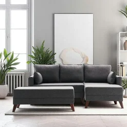 Canapés 3 Places|Canapés Convertibles|SPLIT Canapé d'angle convertible anthracite - côté droit