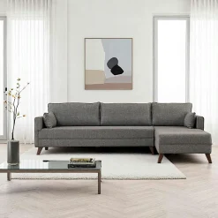 Canapés 3 Places|Canapés D'Angle|SPLIT Canapé d'angle gris - 275 cm, côté droit
