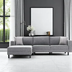 Canapés D'Angle|Canapés 3 Places|CORTONA Canapé d'angle gris - côté gauche