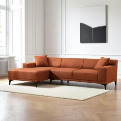 Canapés D'Angle|Canapés 3 Places|ORSAY Canapé d'angle rouille - côté gauche
