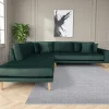 Canapés En Tissu|Canapés 3 Places|AMSTERDAM Canapé d'angle vert foncé - côté gauche, 257 cm