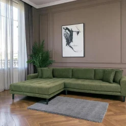 Canapés 3 Places|Canapés D'Angle|AMSTERDAM Canapé d'angle vert nature - côté droit, 290 cm