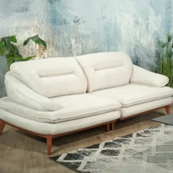 Canapés En Tissu|Canapés 3 Places|HOVE Canapé modulable 3 places blanc crème