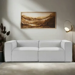 Canapés 3 Places|Canapés En Tissu|SPELLO Canapé modulable 3 places en lin - écru,