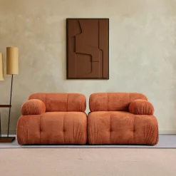 Canapés En Tissu|ICA Canapé modulable 2 places rouille, assise profonde 190 cm