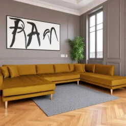 Canapés 3 Places|Canapés D'Angle|AMSTERDAM Canapé panoramique bleu nuit - côté droit