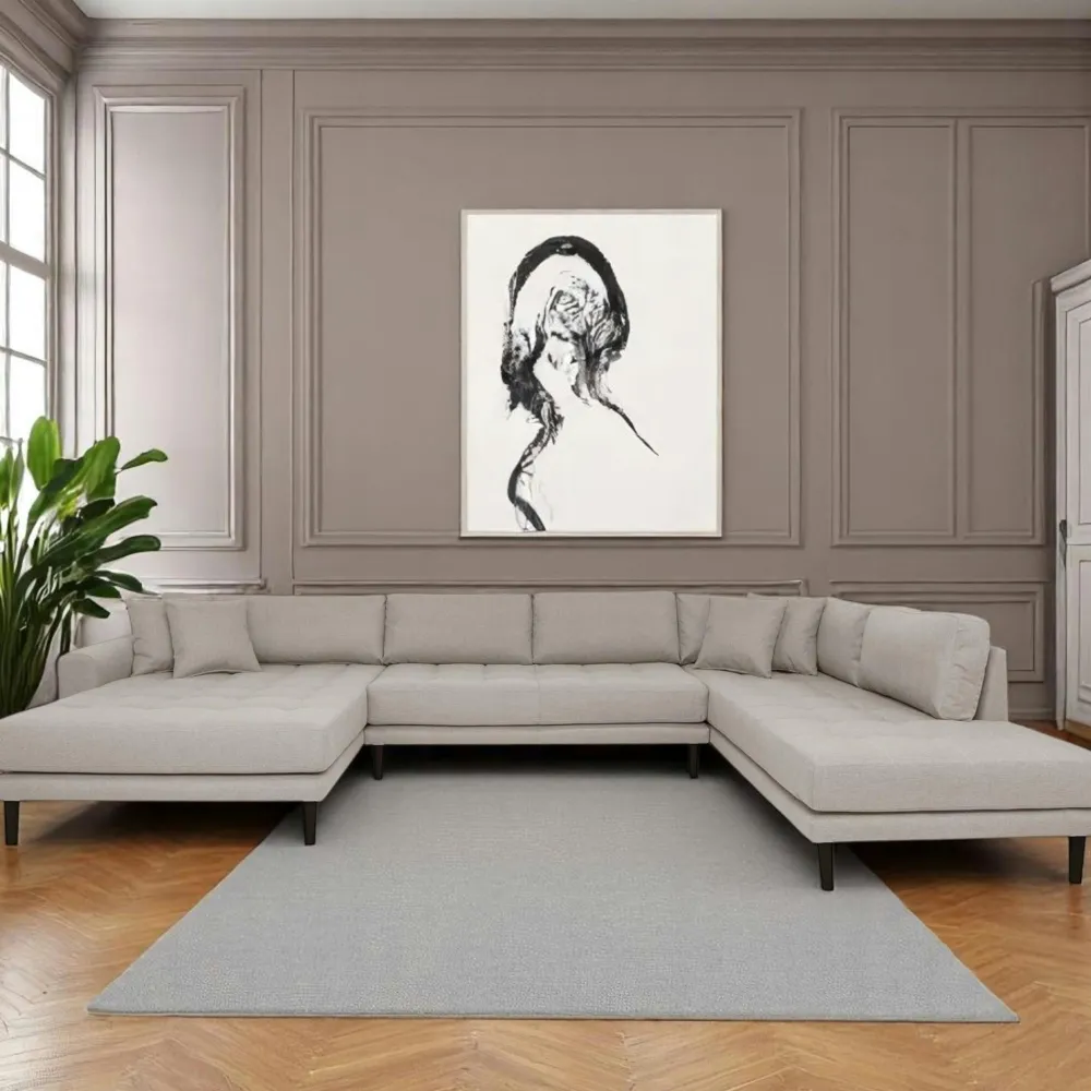 Canapés En Tissu|Canapés 3 Places|AMSTERDAM Canapé panoramique gris minéral - côté gauche